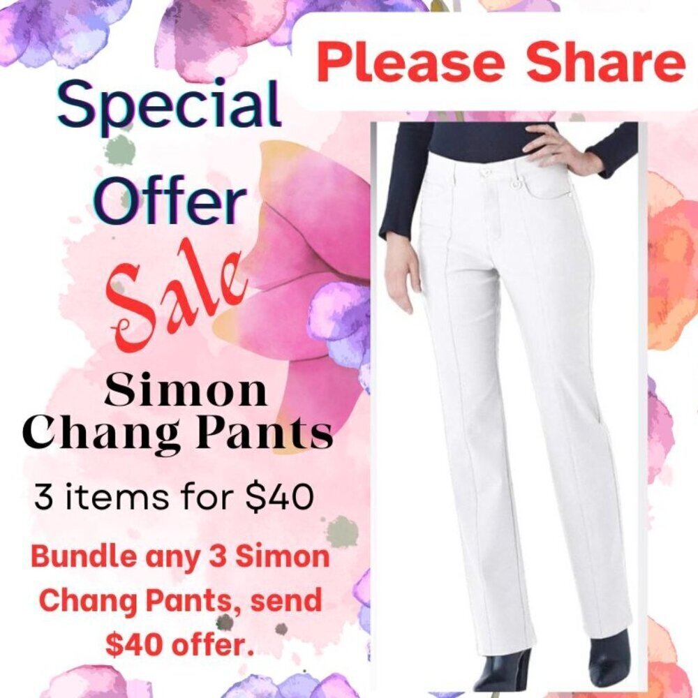 3/$40 Simon Chang Pants Offer - Just Bundle & Offer!